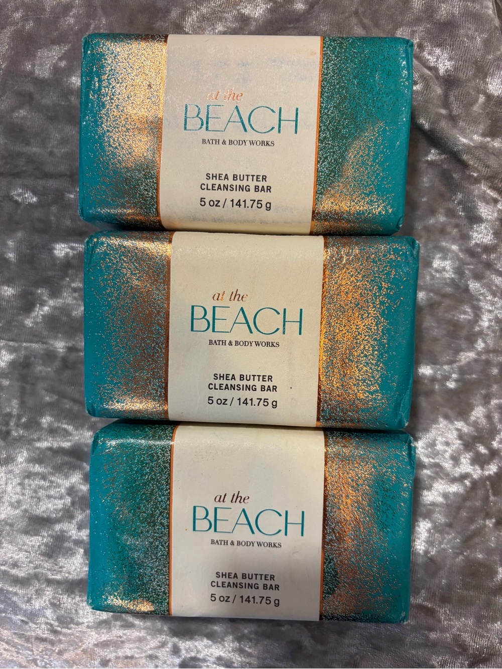 Bath & Body Works "At The Beach" Shea Butter Cleansing Bar Bundle - Teal